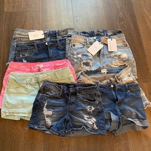 Denim shorts, size small.